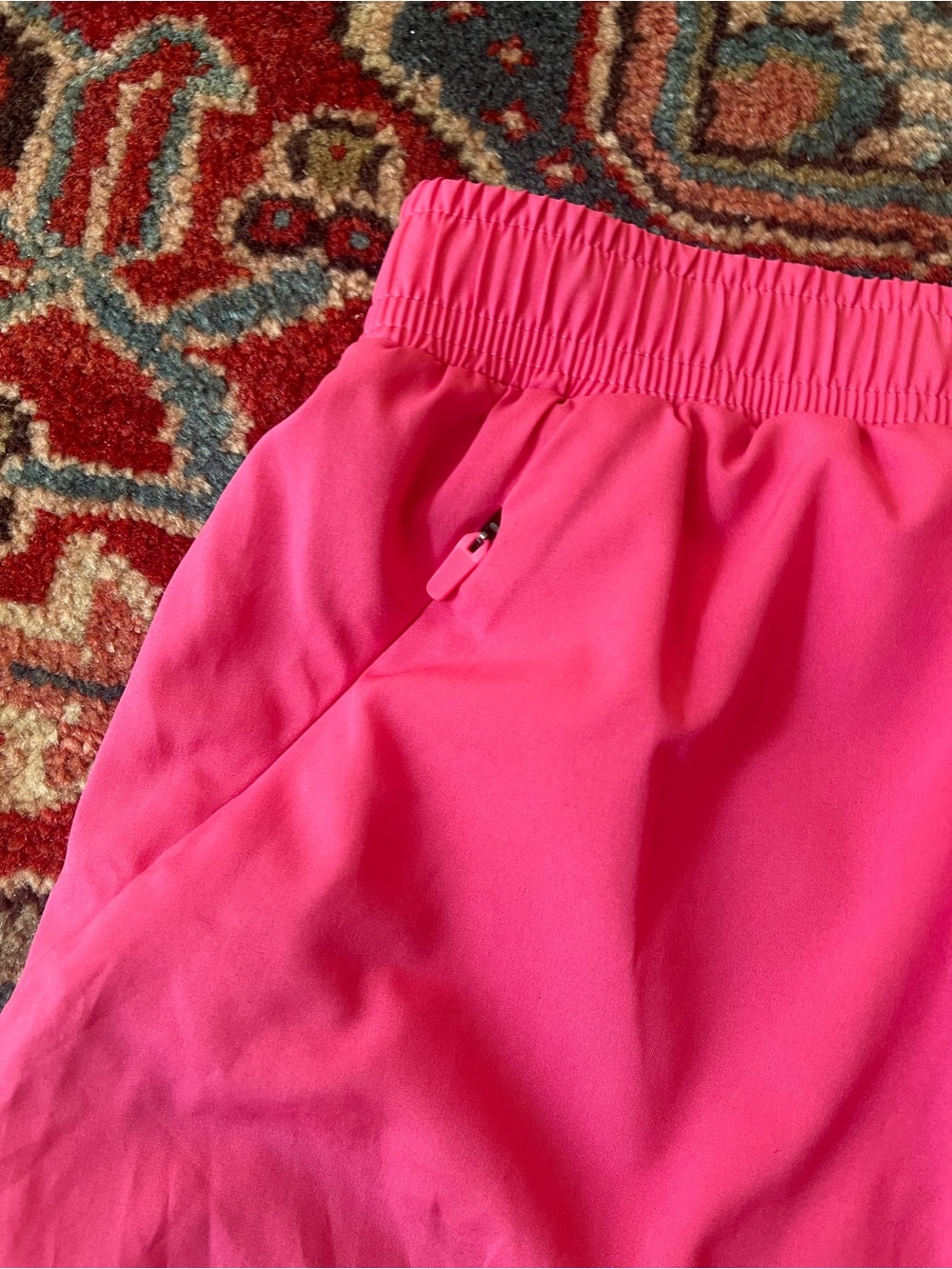 Alo Hot Pink High Rise Lined Stride Shorts— Womens Large - Picture 8 of 9